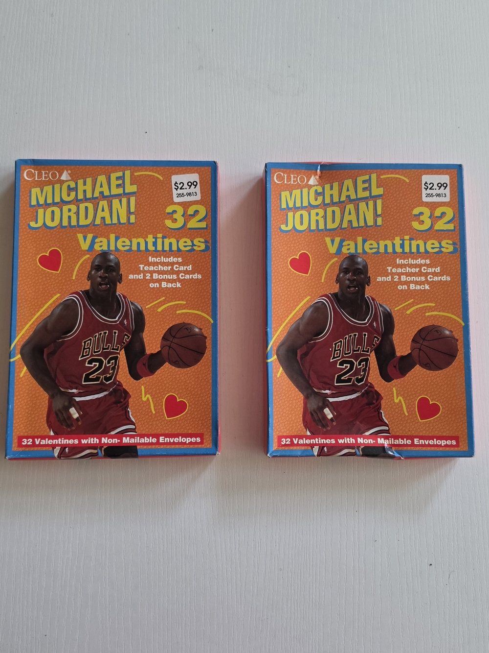 cleo Michael Jordan Valentine Cards - Orange, Blue and Red
